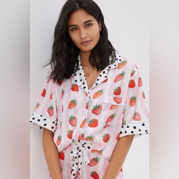 Karen Mabon Strawberries and Cream Pajama Set NWT - Picture 3 of 6
